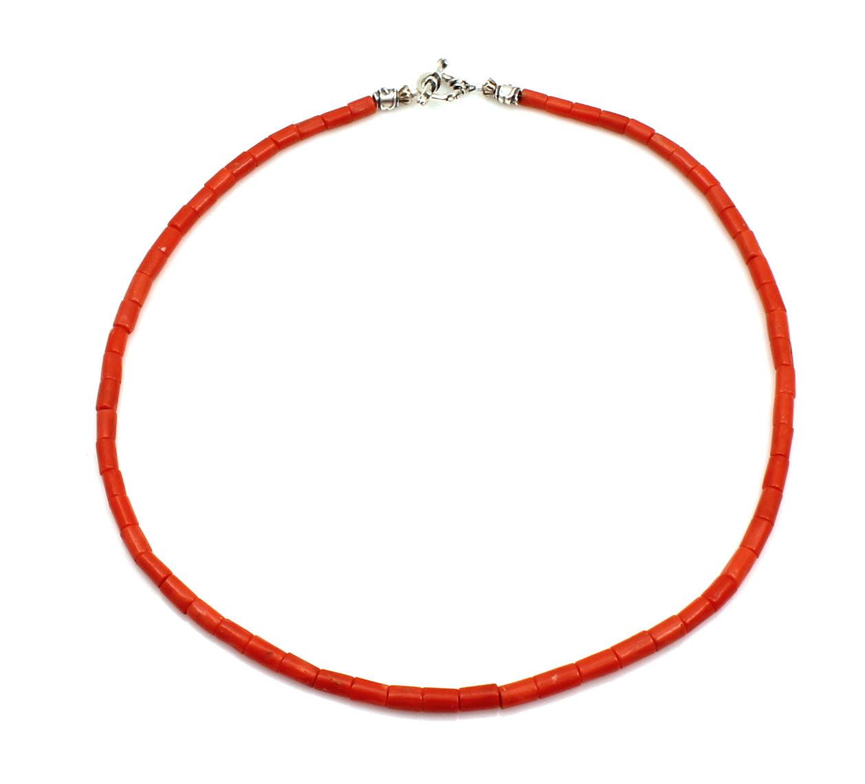 Single strand outlet red coral necklace #1003