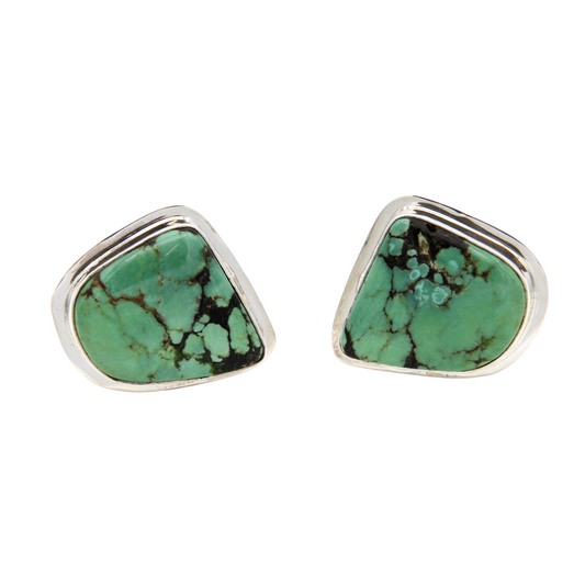 Chinese Turquoise Clip Earrings-Jewelry-Pam Springall-Sorrel Sky Gallery
