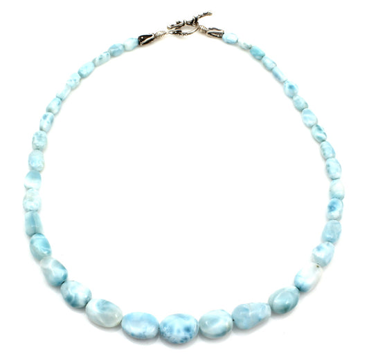 Larimar Graduated Oval Necklace-Jewelry-Pam Springall-Sorrel Sky Gallery