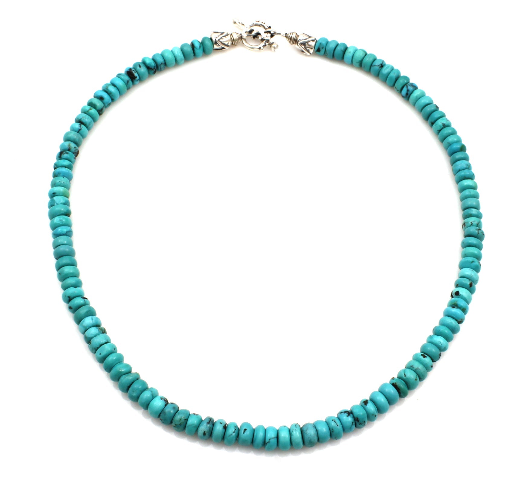 Natural Turquoise Single Strand Necklace-Jewelry-Pam Springall-Sorrel Sky Gallery