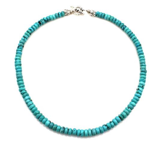 Natural Turquoise Single Strand Necklace-Jewelry-Pam Springall-Sorrel Sky Gallery