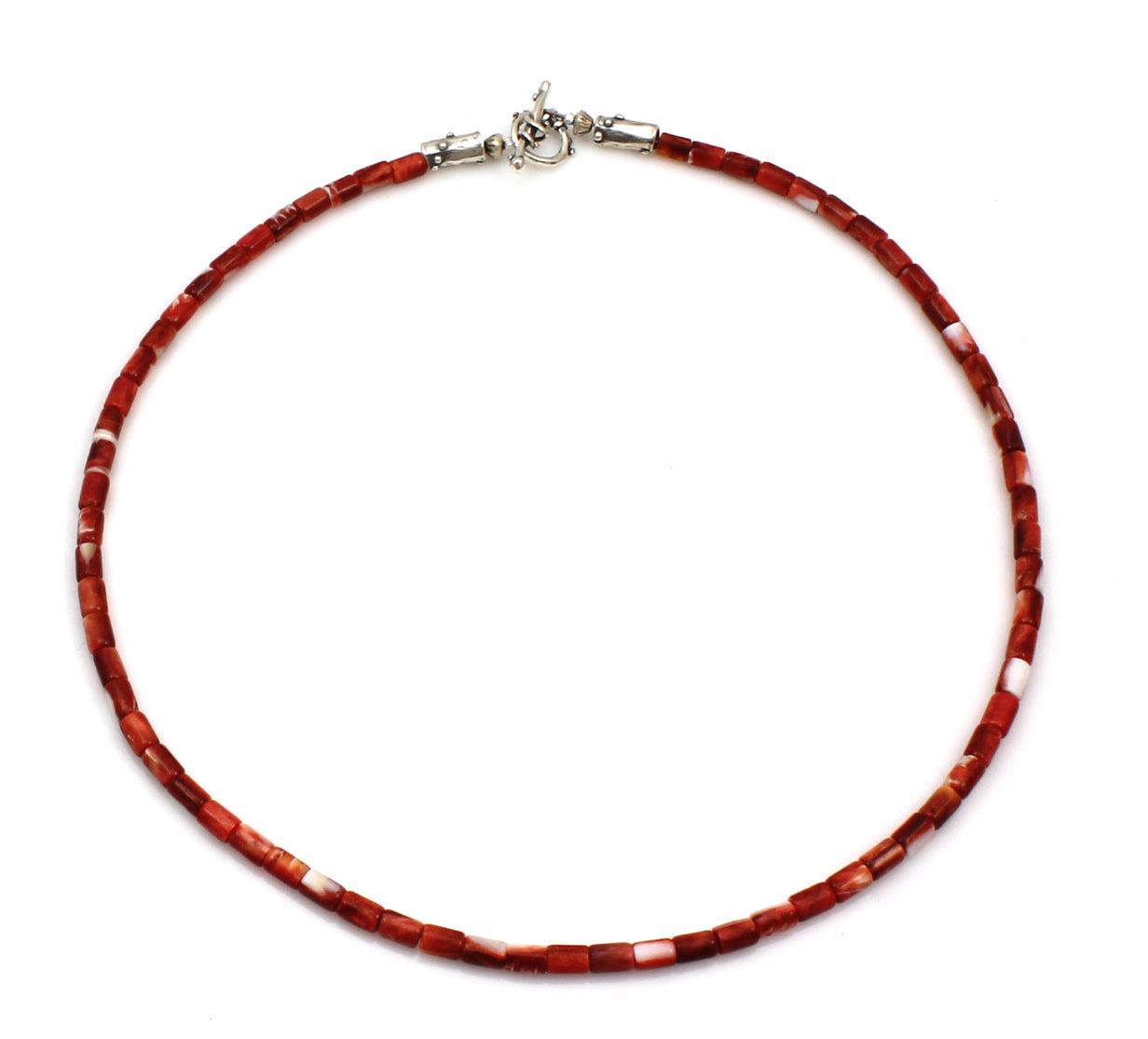 Red Spiny Oyster Single Strand Necklace-Jewelry-Pam Springall-Sorrel Sky Gallery