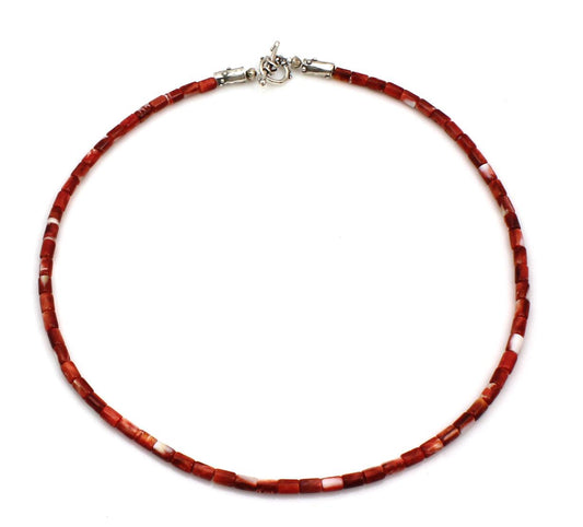Red Spiny Oyster Single Strand Necklace-Jewelry-Pam Springall-Sorrel Sky Gallery