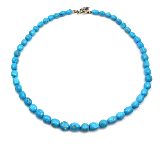 Sleeping Beauty Tumbled Nugget Bead Necklace-Jewelry-Pam Springall-Sorrel Sky Gallery