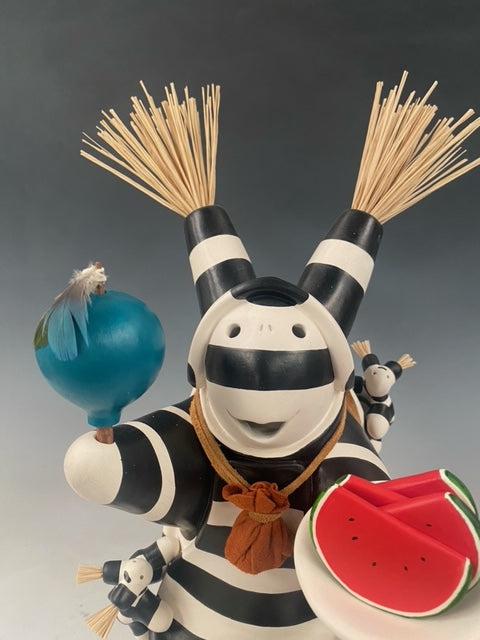 Large Rattle Koshare-Sculpture-Randy Chitto-Sorrel Sky Gallery