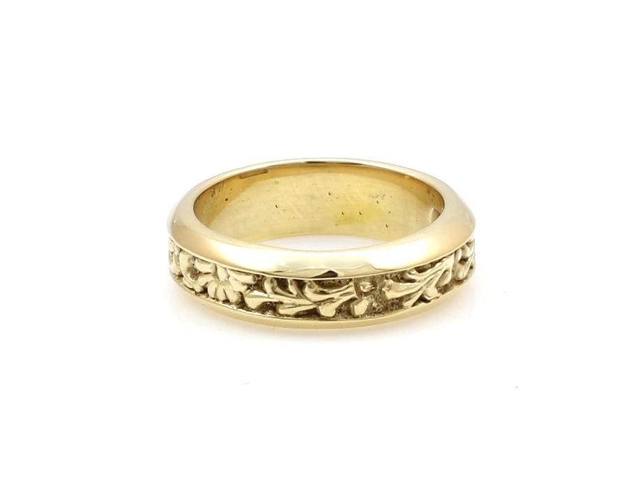 14k Gold Narrow Carved Ring-Jewelry-Ray Tracey-Sorrel Sky Gallery