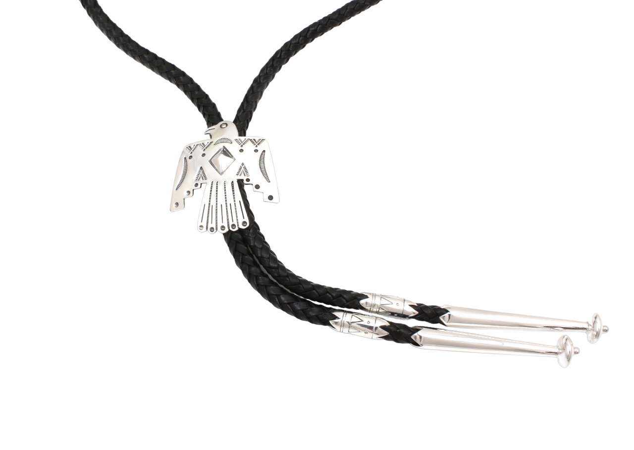 All Silver Thunderbird Bolo Tie-Jewelry-Ray Tracey-Sorrel Sky Gallery