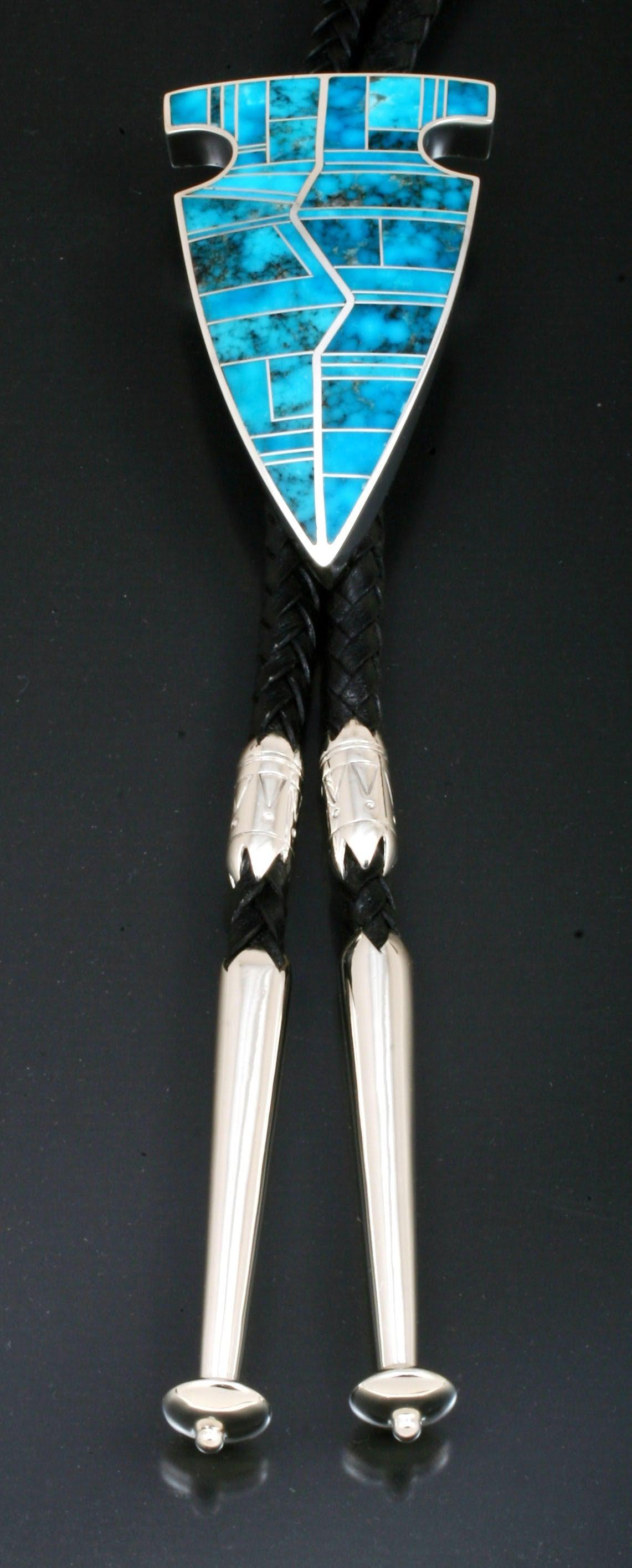 Inlaid Arrowhead Bolo Tie-Jewelry-Ray Tracey-Sorrel Sky Gallery