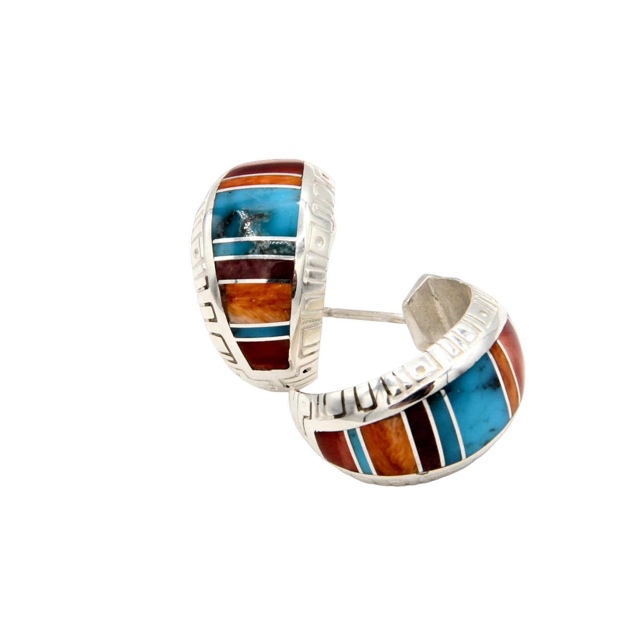 Inlay Hoop Earrings-Jewelry-Ray Tracey-Sorrel Sky Gallery