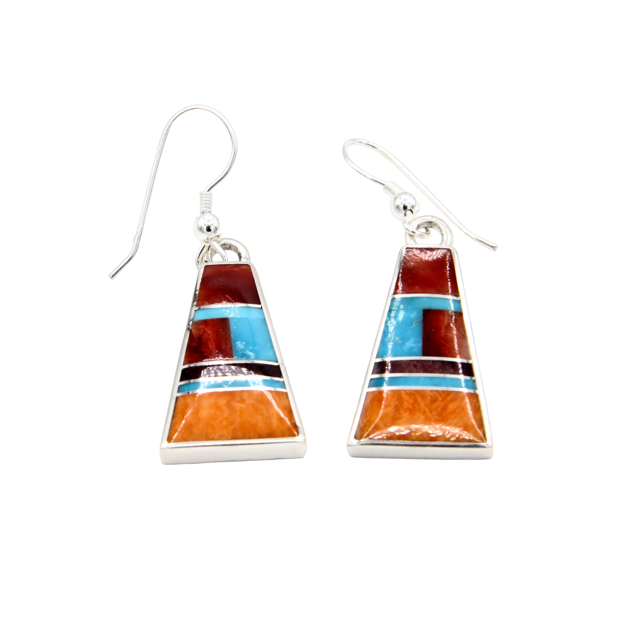 Inlay Triangle Dangle Earrings-Jewelry-Ray Tracey-Sorrel Sky Gallery