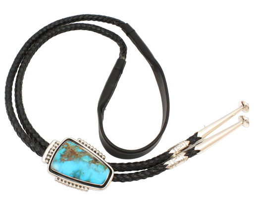 Kingman Turquoise Bolo Tie-Jewelry-Ray Tracey-Sorrel Sky Gallery