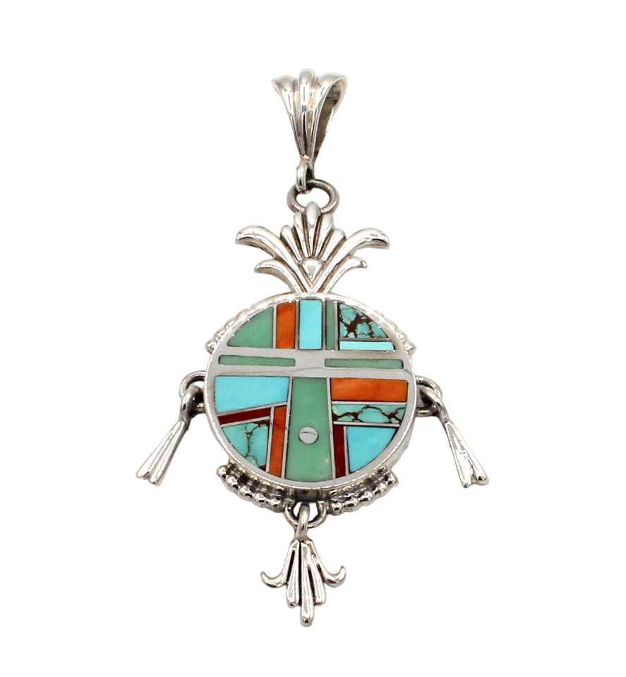 Sunburst Round Yei Pendant-Jewelry-Ray Tracey-Sorrel Sky Gallery