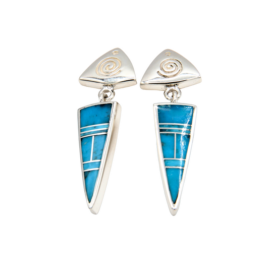 Turquoise Triangle Earrings-Jewelry-Ray Tracey-Sorrel Sky Gallery