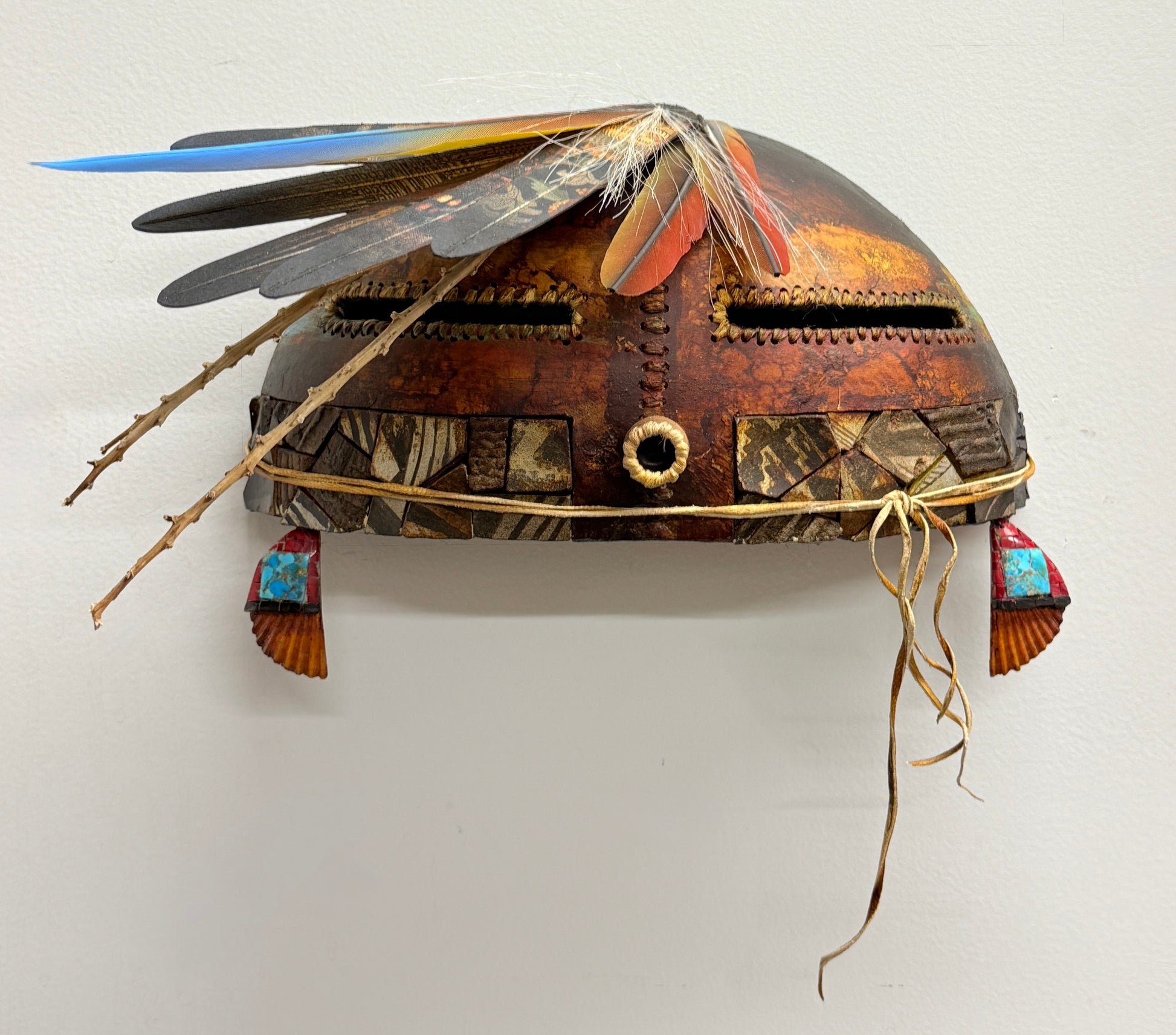1/2 Kachina Mask w/ Pottery-Sculpture-Robert Rivera-Sorrel Sky Gallery