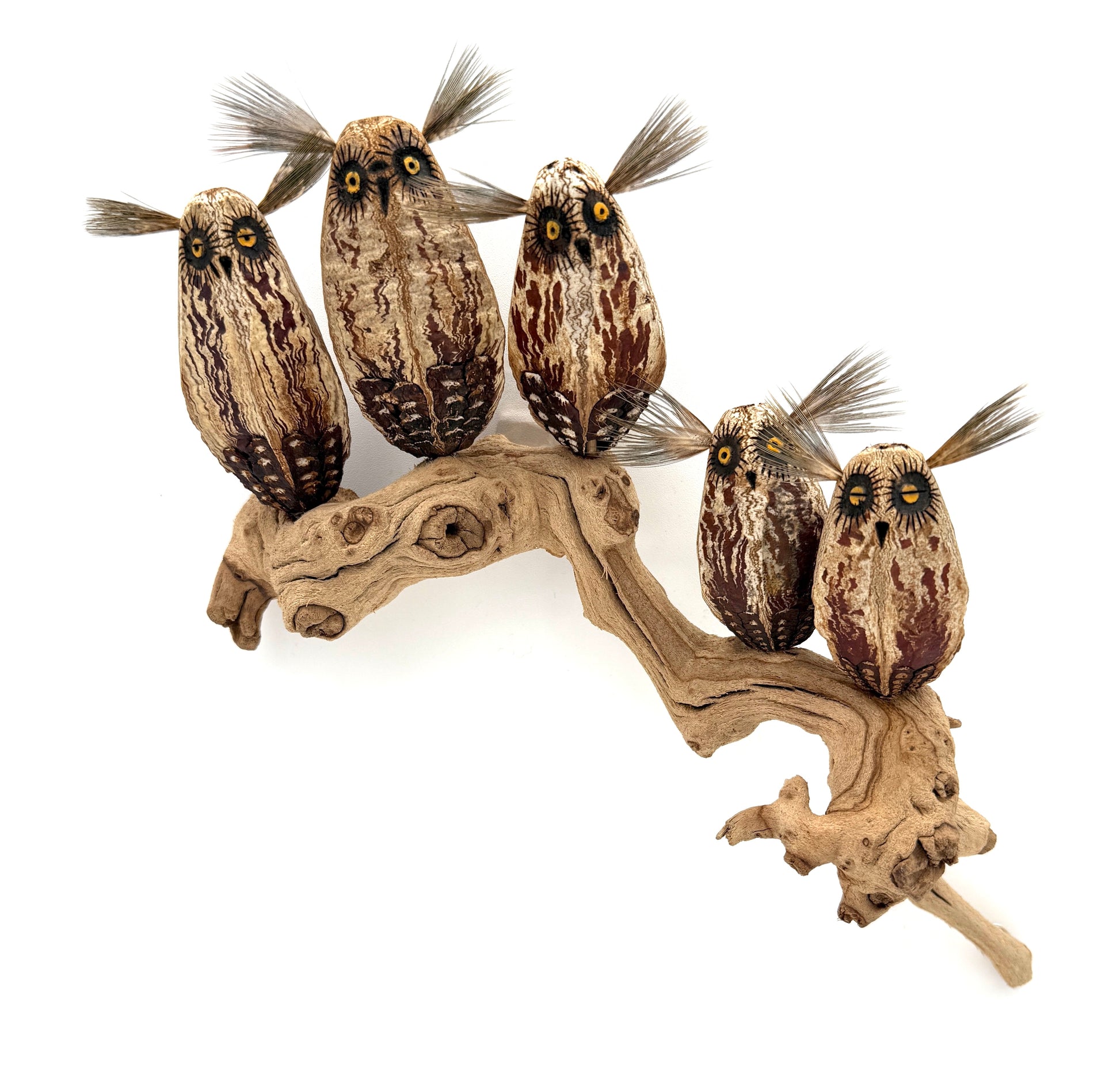 5 Mahogany Owl Pod Sculpture-Sculpture-Robert Rivera-Sorrel Sky Gallery