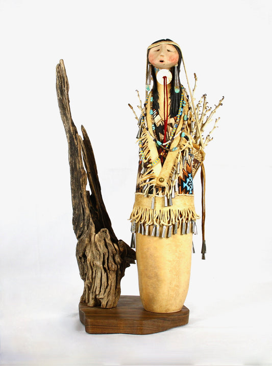 Apache Lady with Driftwood Base-Sculpture-Robert Rivera-Sorrel Sky Gallery