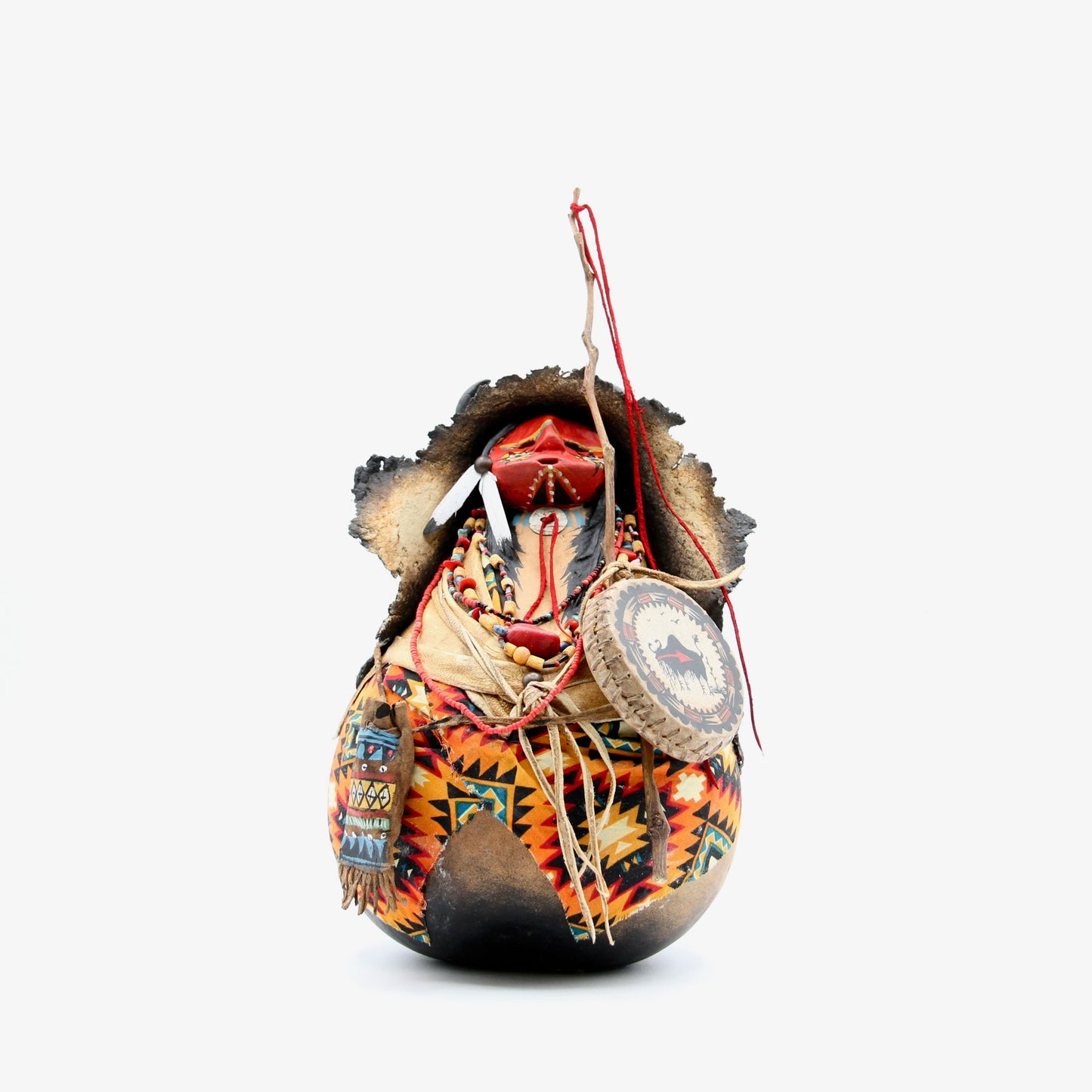 Buffalo Chanter with Red Face-Sculpture-Robert Rivera-Sorrel Sky Gallery