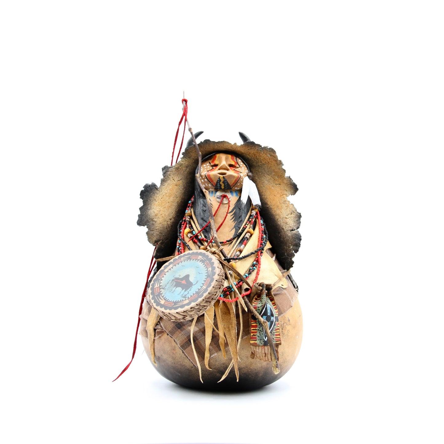 Buffalo Chanter with Tan Face-Sculpture-Robert Rivera-Sorrel Sky Gallery