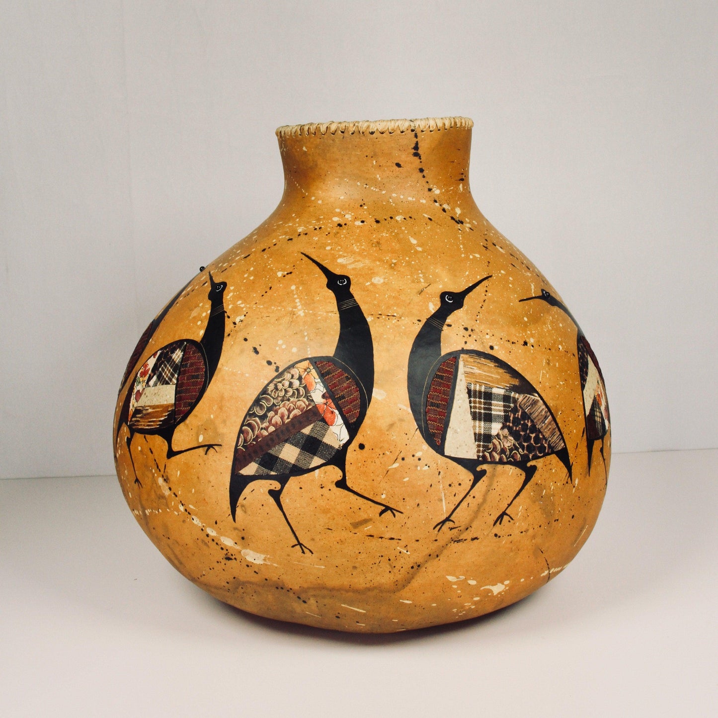 Crane Gourd Bowl-Sculpture-Robert Rivera-Sorrel Sky Gallery