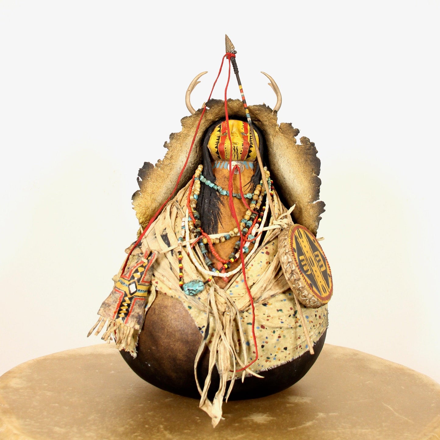 Deer Chanter with Yellow Face-Sculpture-Robert Rivera-Sorrel Sky Gallery