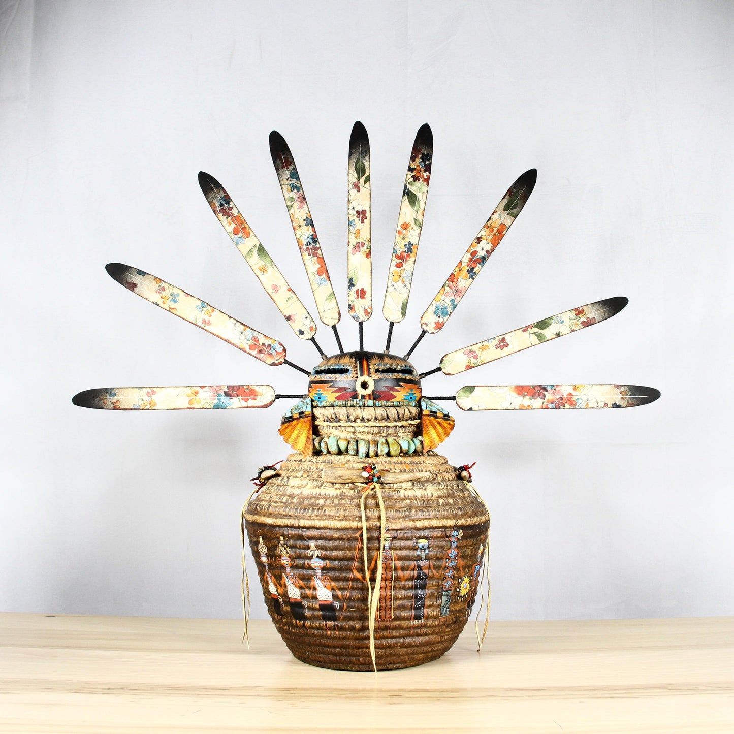 Large Basket Kachina-Sculpture-Robert Rivera-Sorrel Sky Gallery