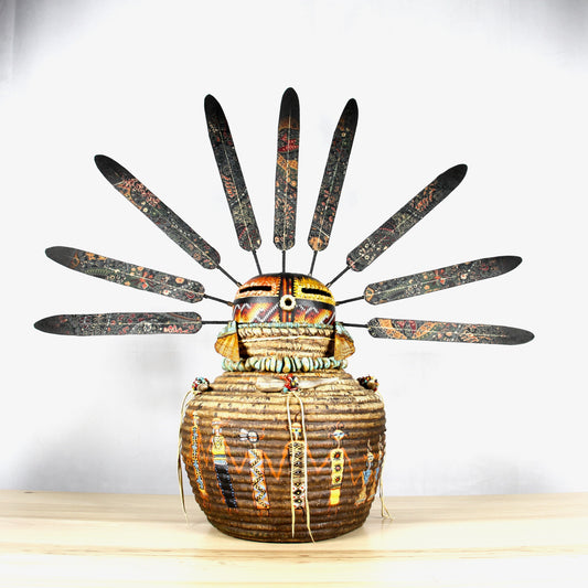 Large Basket Kachina-Sculpture-Robert Rivera-Sorrel Sky Gallery