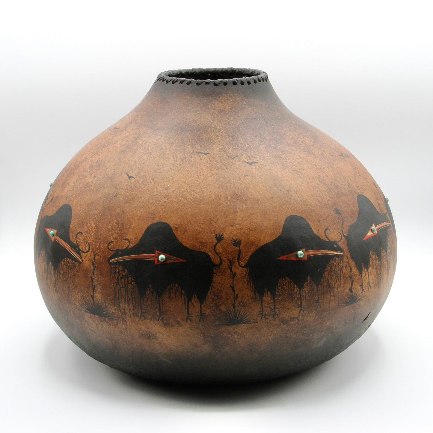 Large Buffalo Gourd Bowl-Sculpture-Robert Rivera-Sorrel Sky Gallery