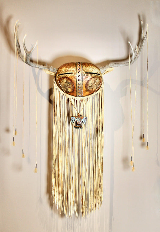 Large Deer Antler Mask-Sculpture-Robert Rivera-Sorrel Sky Gallery