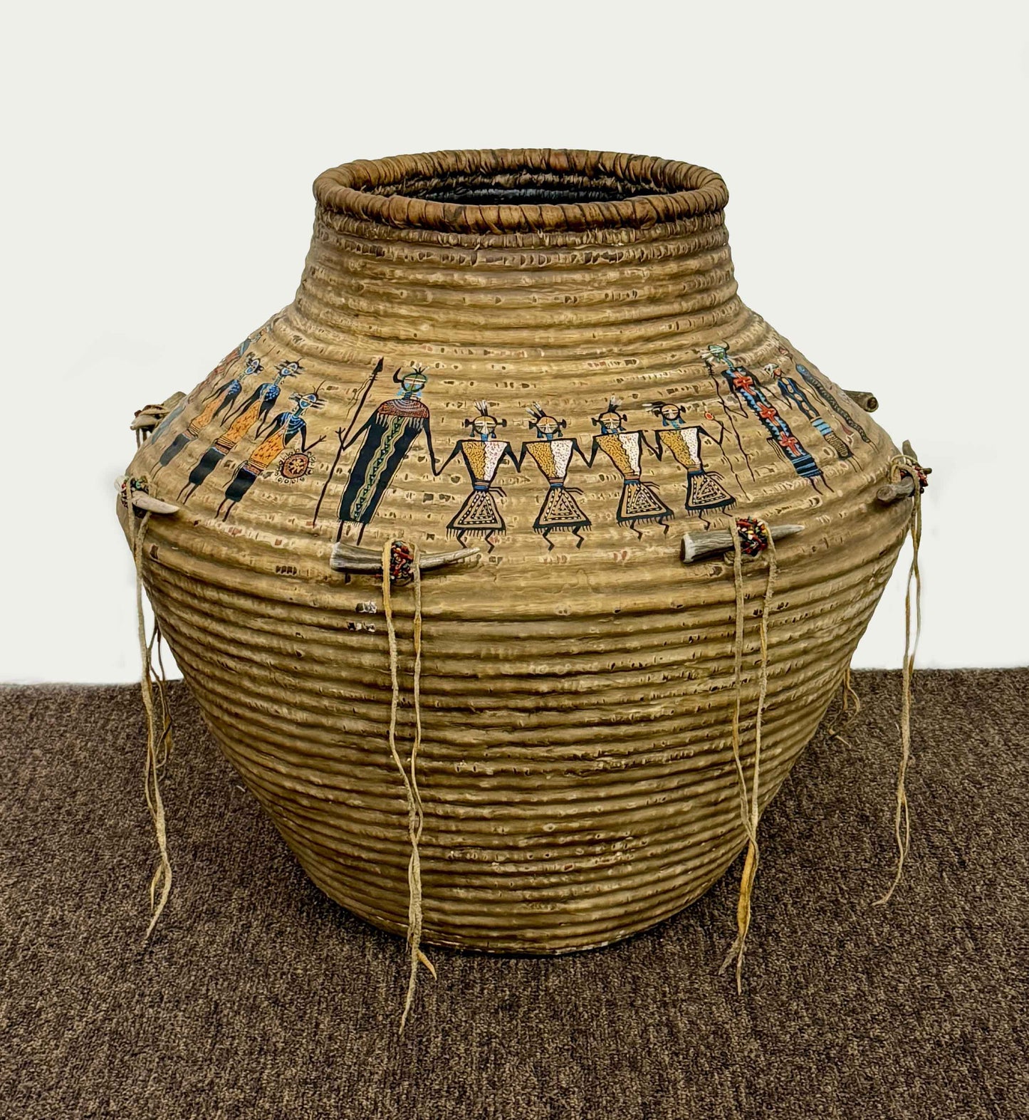 Large Painted Basket-Sculpture-Robert Rivera-Sorrel Sky Gallery
