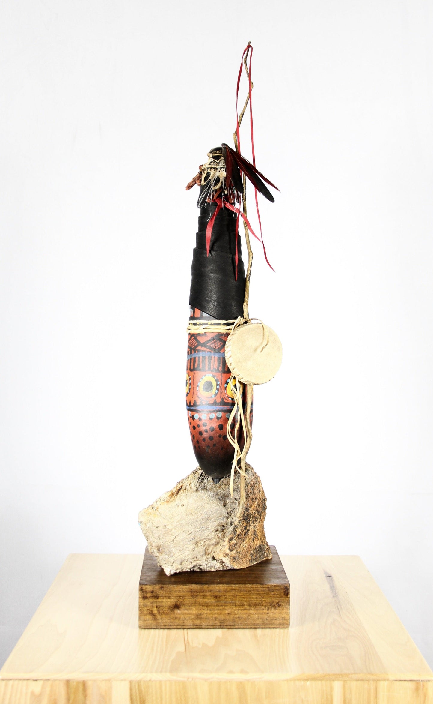 Raven Sculpture on Petrified Wood-Sculpture-Robert Rivera-Sorrel Sky Gallery