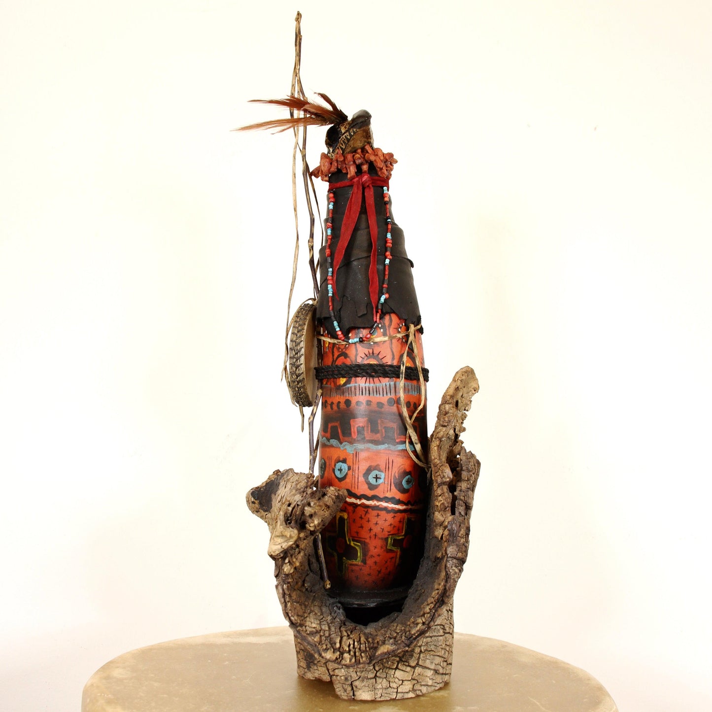 Raven on Hallowed Wood Base-Sculpture-Robert Rivera-Sorrel Sky Gallery
