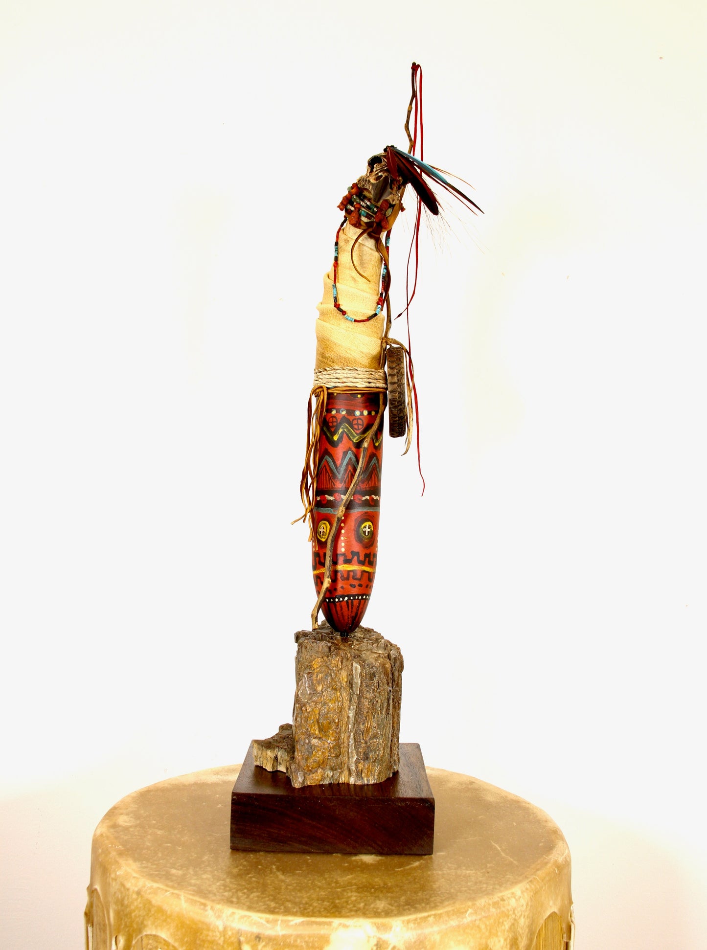 Raven on Petrified Wood Base-Sculpture-Robert Rivera-Sorrel Sky Gallery