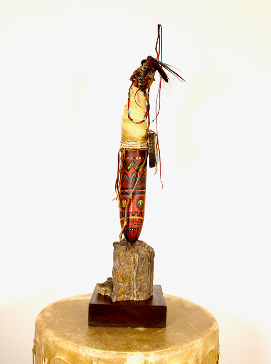 Raven on Petrified Wood Base-Sculpture-Robert Rivera-Sorrel Sky Gallery