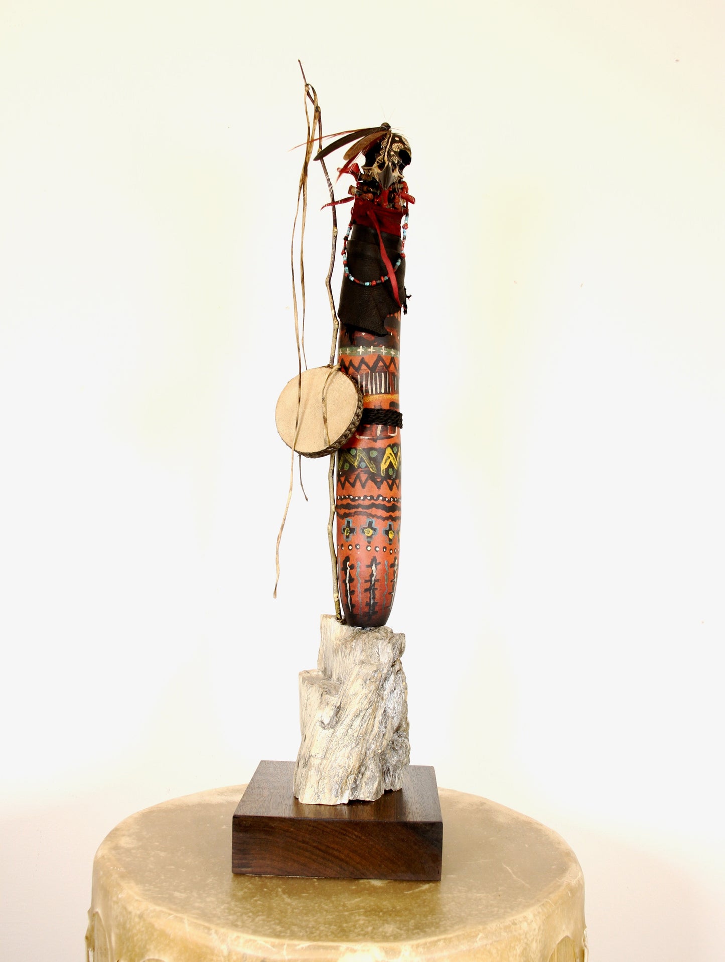 Raven on Petrified Wood Base-Sculpture-Robert Rivera-Sorrel Sky Gallery