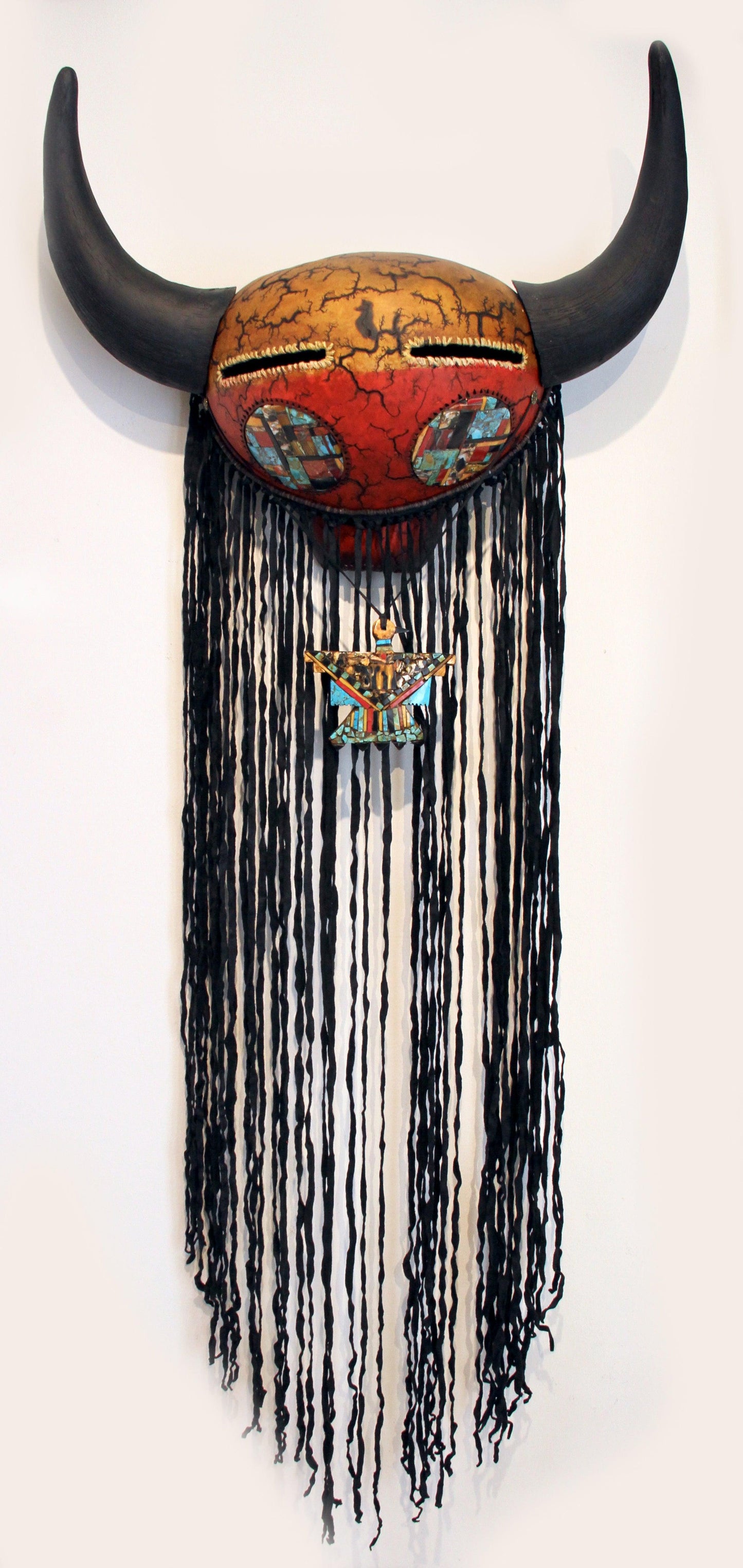 Red Buffalo Mask-Sculpture-Robert Rivera-Sorrel Sky Gallery