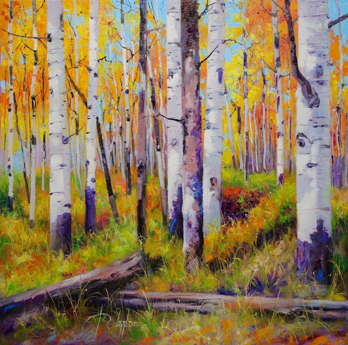 Birch Textures-Painting-Roberto Ugalde-Sorrel Sky Gallery