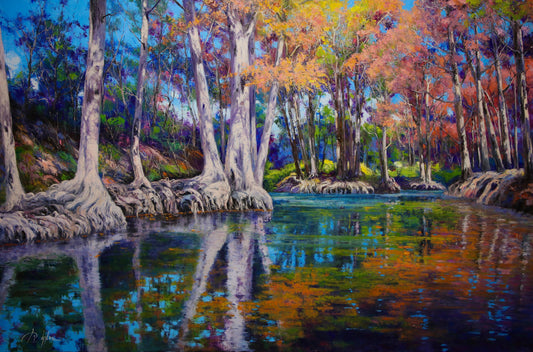Cypress Reflections l-Painting-Roberto Ugalde-Sorrel Sky Gallery