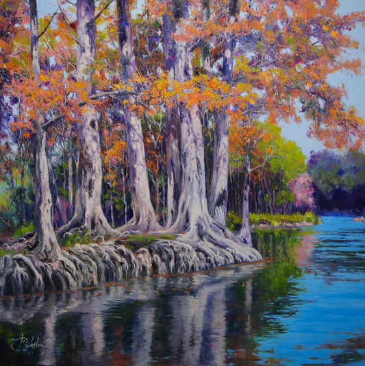 Cypress Reflections lI-Painting-Roberto Ugalde-Sorrel Sky Gallery