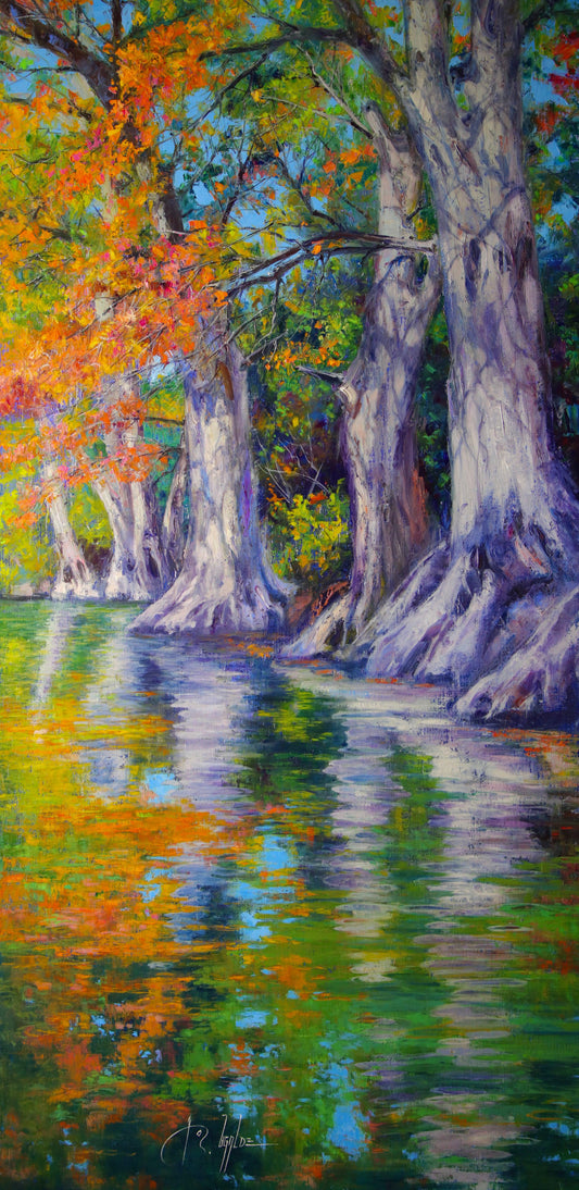 Cypress River Side-Painting-Roberto Ugalde-Sorrel Sky Gallery