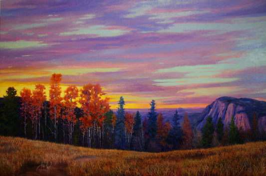 Sunset Over Brazos Cliffs-Painting-Roberto Ugalde-Sorrel Sky Gallery