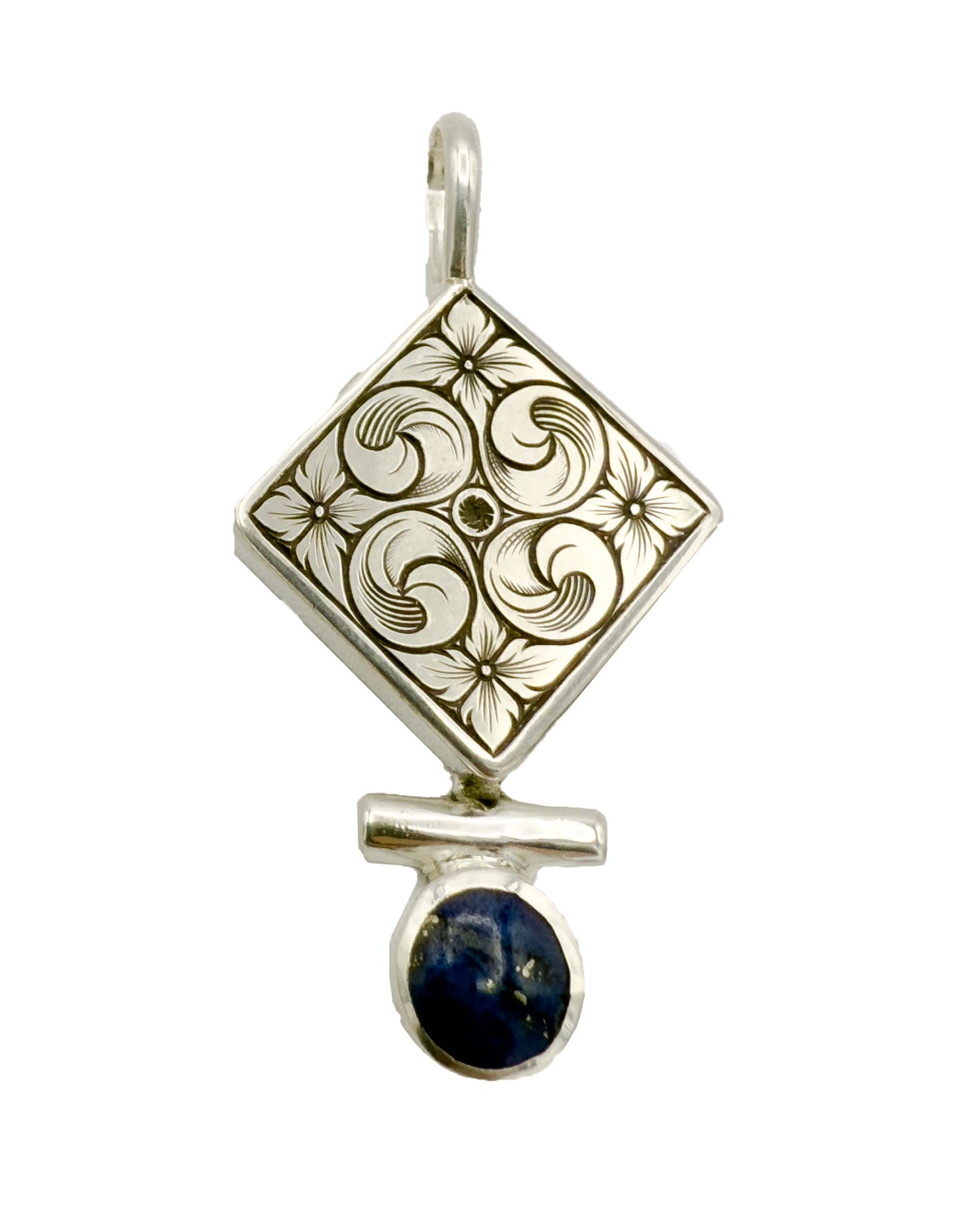 Lapis Engraved Pendant-Jewelry-Shane Hendren-Sorrel Sky Gallery
