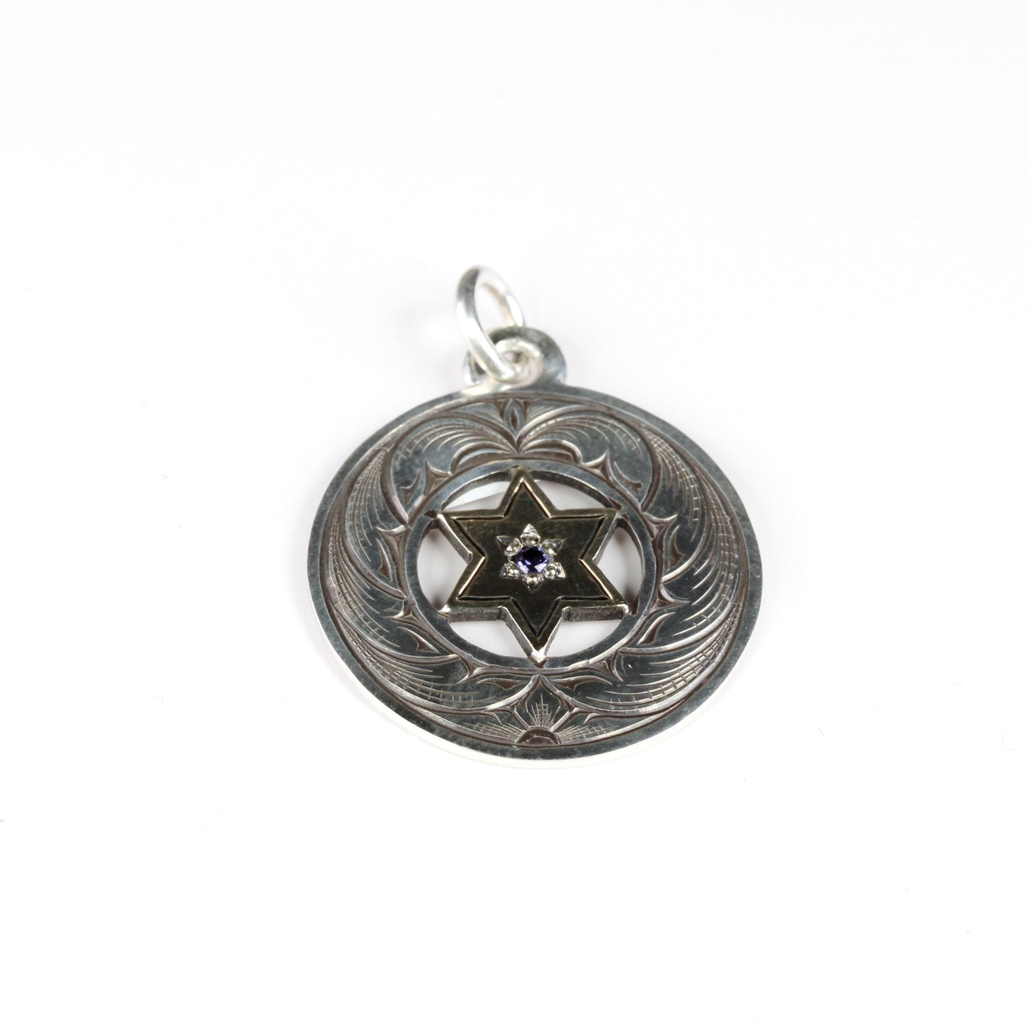 Star of David Pendant with Sapphire-Jewelry-Shane Hendren-Sorrel Sky Gallery