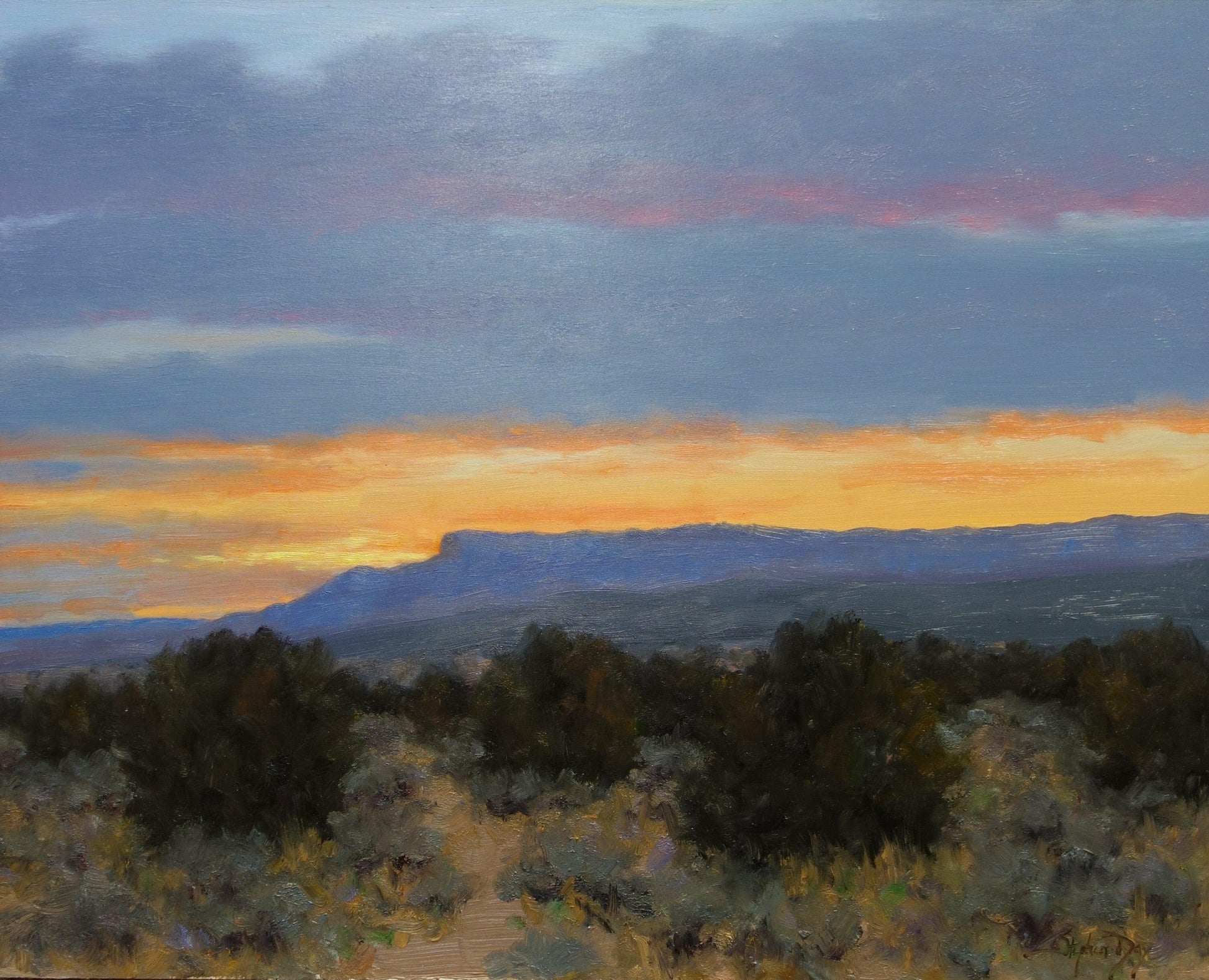 Late Light Over A Distant Mesa-Painting-Stephen Day-Sorrel Sky Gallery