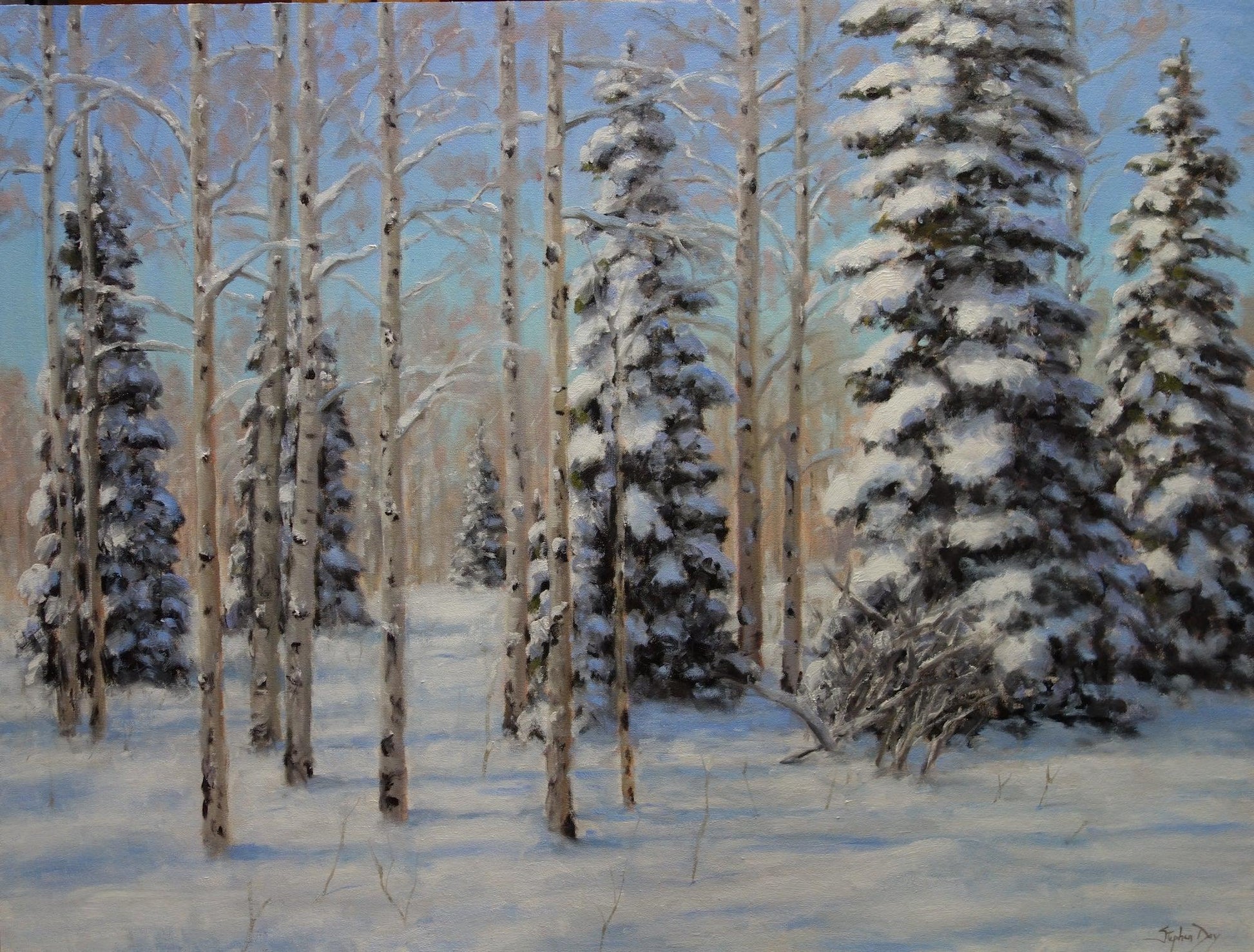 Winter Snowscape-Painting-Stephen Day-Sorrel Sky Gallery