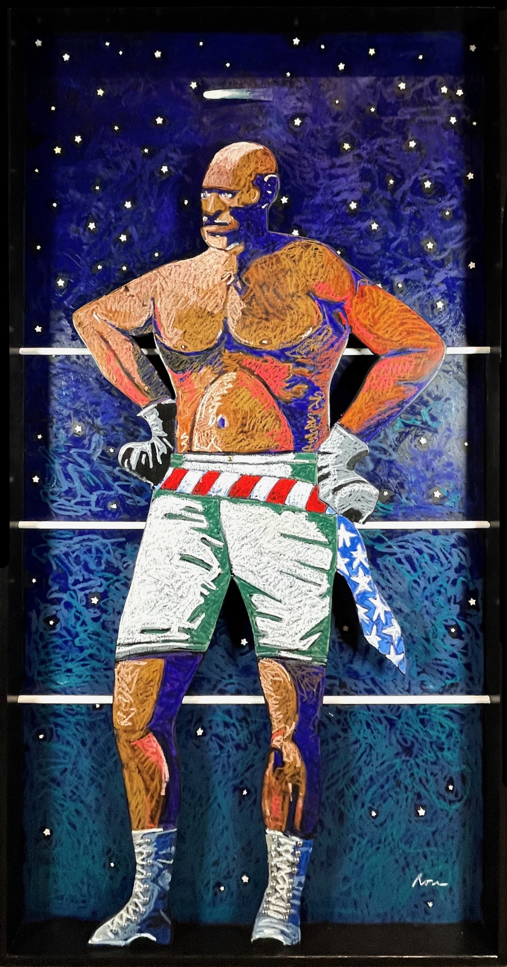 1910 Halley's Comet and Jack Johnson-Painting-Thom Ross-Sorrel Sky Gallery
