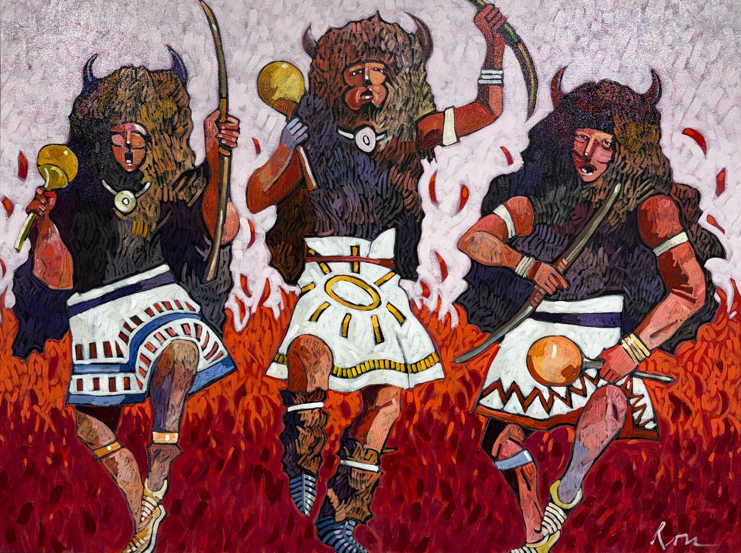 Buffalo Dancers-Painting-Thom Ross-Sorrel Sky Gallery