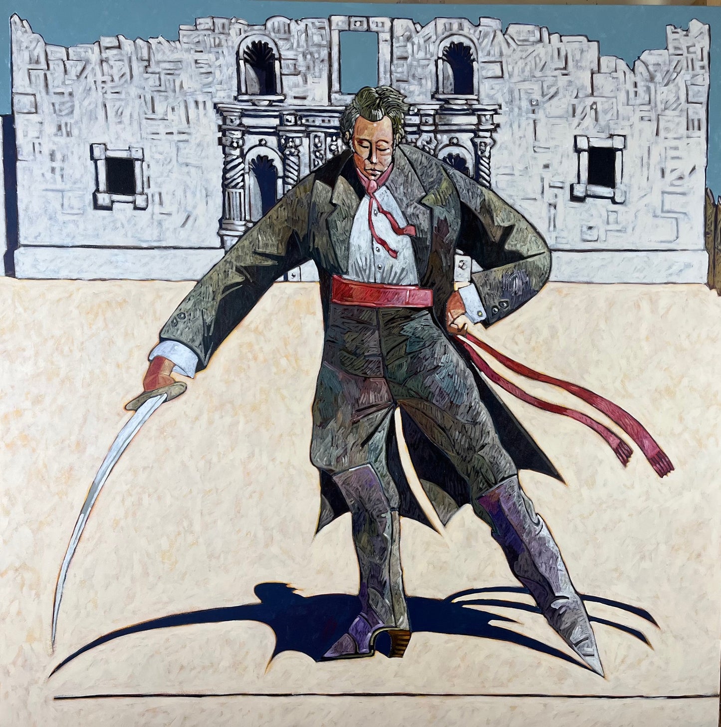 Travis Draws the Line-Painting-Thom Ross-Sorrel Sky Gallery