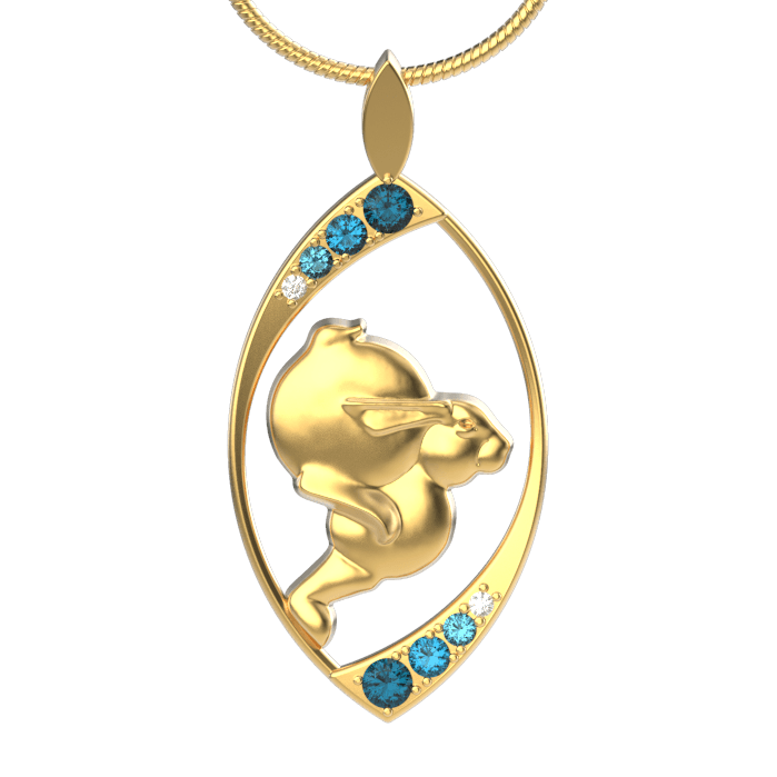 Rapid Rabbit Pendant-Jewelry-Tim Cherry-Sorrel Sky Gallery