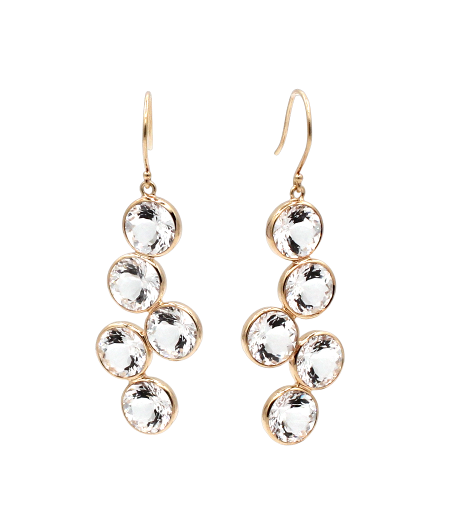 Comet Five Drop White Quartz Earrings-Jewelry-Toby Pomeroy-Sorrel Sky Gallery