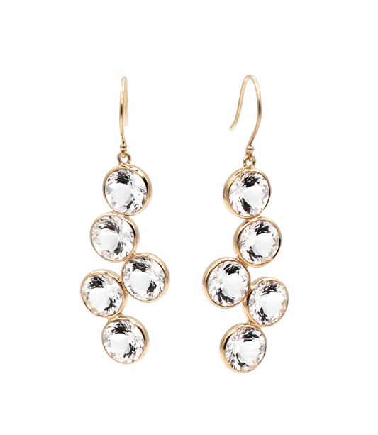 Comet Five Drop White Quartz Earrings-Jewelry-Toby Pomeroy-Sorrel Sky Gallery